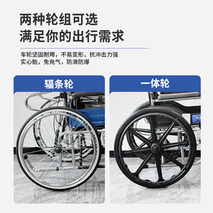 Hydraulic <b>Reclining</b> Wheelchair 24-Inch Foldable Lightweight Manual With Brake For Home Use - Product Image 5