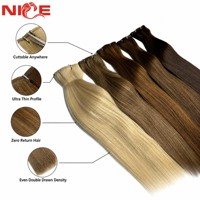 Extensions de cheveux fines et invisibles Nice Hair Genius Weft, double épaisseur, cheveux humains Remy, coupables, vente en gros, OEM, marque privée