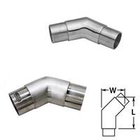 Connecteur de tube rond à 135 degrés en acier inoxydable SS316 de haute qualité, finition miroir, pour balustrade en verre