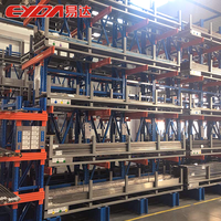 Étagère cantilever à bras long double face en acier Q235 pour le stockage de barres d'armature, installation sur comptoir, revêtement en poudre électrostatique