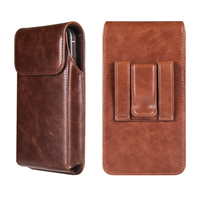 Nouvelle Pochette de Téléphone Portable Magnétique RFID en Cuir Crazy Horse de Style Vintage Premium, Personnalisable et Universelle, à Fixation sur Ceinture