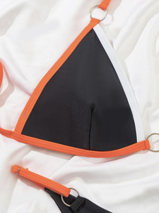 <span class=keywords><strong>Maillot</strong></span> <span class=keywords><strong>de</strong></span> <span class=keywords><strong>Bain</strong></span> Deux Pièces <span class=keywords><strong>Femme</strong></span> Halter Découpé Couleur Bloc Dos Nu pour Plage et Natation - Product Image 5