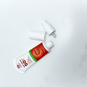 Tube de dentifrice en plastique imprimé jaune avec bouchon à vis blanc, emballage de crème cosmétique pour les soins des enfants ABL - Product Image 5