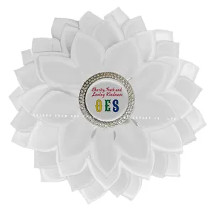 45 Petals 5 inches order of the eastern star Sorority Satin Corsage Multilayer Flower Brooch