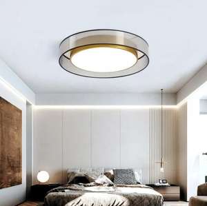 Nouveauté Plafonnier LED de luxe Plafonnier LED rond moderne en cuivre pour chambre à coucher allée balcon - Product Image 3