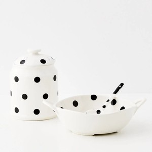 Pot de rangement Polka Dot Ceramic Canister Blanc pour accessoires de cuisine - Product Image 2