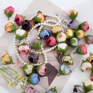Bouquets de roses artificielles Monet Garden, fleurs en soie plastique, décoration de mariage, décoration de la maison, fournitures de bricolage, petites têtes de bourgeons multicolores - Product Image 3