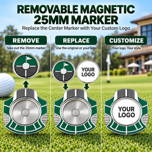 Marqueur de balle de golf magnétique avec marqueur central amovible de 25 mm, design double face, idéal pour les cadeaux de tournois de golf - Product Image 4