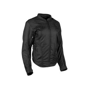 Waterproof Lightweight Breathable Genuine Leather Women Long-Zippers Motorbike Motorcycle Black-Textile Cordura Jacket - Product Image 1