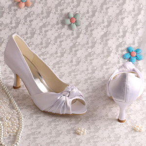 Tacco personalizzato e colore senza piattaforma scarpe bianche <span class=keywords><strong>tacchi</strong></span> donna - Product Image 2