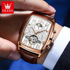 New 6675 Mens Watches Automatic Mechanical Watch Tourbillon Sport <b>Clock</b> Leather Casual Business Retro Wristwatch - Product Image 4