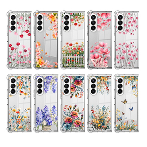 Sang Trọng Thời Trang Thiết Kế In Ấn Chống Sốc Tím Hoa PC Cứng Trường Hợp Điện Thoại Đối Với Samsung Galaxy Z Gấp 6 Lật 7 - Product Image 1