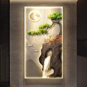 Arte nordica Deco LED porcellana di cristallo pittura dorata <span class=keywords><strong>fenice</strong></span> su tela per soggiorno decorazione <span class=keywords><strong>della</strong></span> parete arte decorativa astratta - Product Image 4