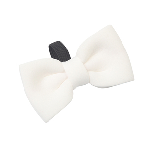 Corbatas de Moño Blancas con Cuello Deslizante para Perros, Ajustables, Duraderas, de Poliéster/Algodón, con Diseño Estampado Negro en la Parte Posterior, Mini Corbatas de Moño de Regalo - Product Image 1