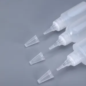 Botella de plástico suave para apretar pegamento transparente, 30ml, 60ml, 100ml, pe