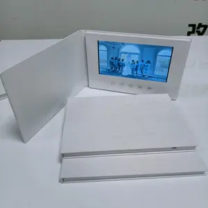 Convite personalizado de convite de casamento, tela lcd de 7 polegadas, convite de brochura de vídeo