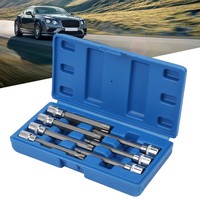7 unids/set Extra Long Star Hex Bit Socket Kit 3/8in Square Drive con caja de herramientas para reparación de automóviles
