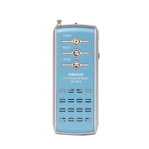 <span class=keywords><strong>Radio</strong></span> FM miniature portable avec 2 piles AA, haut-parleur intégré, lampe de poche, plage FM 88-108 MHz, design en plastique - Product Image 1