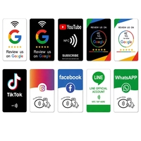 Carte NFC Google Review double face avec QR de secours pour les clients sans téléphones connectés en Bluetooth dans les services de restauration et de vente au détail