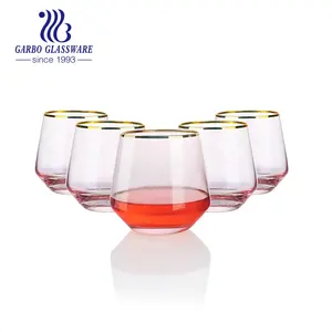 نظارات ويسكي-4 الوقايات الشراب ، كريستال الأحمر النبيذ شرب نخب الزجاج ، الشعير أو بوربون للحزب استخدام كوب عصير زجاجي