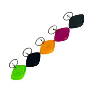 Nhà máy móc chìa khóa bán buôn tùy chỉnh ab006 tk4100, EM4200 Keyring công ty Logo thư keyfob