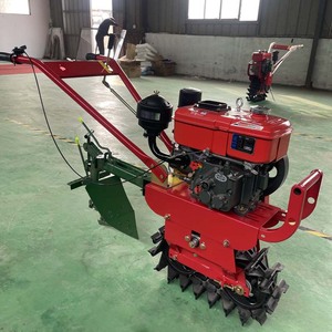 Micro Tiller Diesel Farm <b>Cultivator</b> Single Track Red Multifunctional For Soil Tilling And Plowing - Product Image 2
