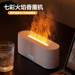 Flame <b>Aroma</b> <b>Diffuser</b> 0.5L Rechargeable Humidifier With Led Flame Light For Home Office Use - Product Image 3