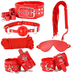Juego de equipo de bondage BDSM para adultos, 7 Uds., Kits de cuero con clip para pezones, máscara para azotadores, esposas, cuerda de 5M para experiencias sexuales - Product Image 3
