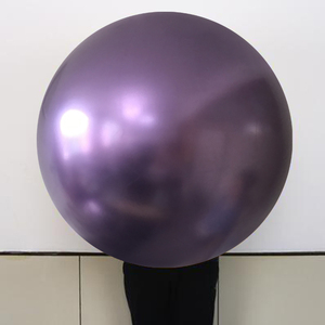 Paquete de 10 globos de vinilo de esfera redonda reutilizables morados de 36" - Product Image 1