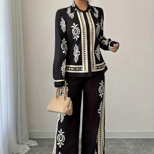 Nuovo Set Estivo Sportivo da <span class=keywords><strong>Donna</strong></span> alla Moda, Due Pezzi con Stampa Floreale, Top Ampio e Pantaloni a Vita Alta - Product Image 5