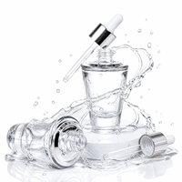 Pipette conique transparente de 1 oz à fond épais coloré de luxe, flacon compte-gouttes en verre Transparent de 30ml