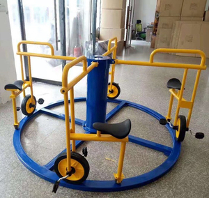 Manège pour enfants, équipement de terrain de jeux extérieur, carrousel, vélos à pédales, wagonnette pour parc d'attractions, 4 personnes, 4 places à l'assise - Product Image 3