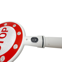 Panneau de signalisation LED double face portable Go & Stop Flèche clignotante Panneau d'avertissement Stop Go Signal lumineux