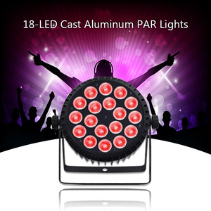 QSE Lighting 18 LED Slim Moving Head Light RGBW DMX512/Contrôle Sonore 6000K Lumière du jour en alliage <span class=keywords><strong>d</strong></span>'aluminium pour scène - Product Image 1