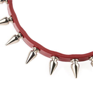 Mainan seks pengekang kulit asli Spiked merah hitam biru untuk wanita dan pria Set Kerah BDSM Juguetes seksual - Product Image 5