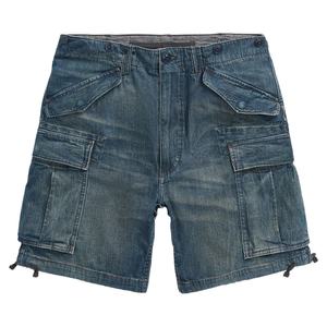 Fabricant de shorts en jean personnalisés, style streetwear décontracté, délavage vintage avec sangles à la taille, shorts cargo en jean, shorts personnalisés pour hommes - Product Image 1