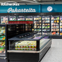 Congélateur commercial sur mesure KitchenMax pour supermarché |   Congélateur vertical pour glaces et fruits de mer