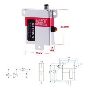 Ventes chaudes KST DS125MG 10mm 7Kgf.cm 0.12sec Moteur numérique à engrenages métalliques sans noyau DC4.8V-6.0V -10C à +65C pour aile de planeur - Product Image 2