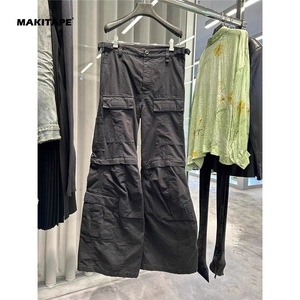Pantalon cargo évasé démontable à fermeture éclair en nylon délavé vintage TS021 Ribstop pour hommes - Product Image 2