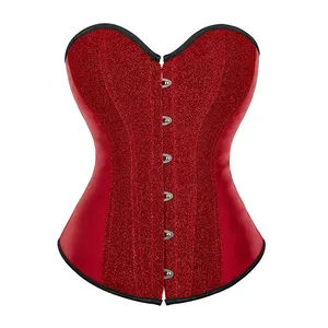 Bustier de corsé de lentejuelas burlesco para mujer con corsé de disfraces de corista brillante