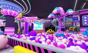 Thiết bị sân chơi trong nhà công nghệ cao cyberpunk cho trẻ em với các slide lớn và trạm tương tác cho các trung tâm mua sắm - Product Image 5