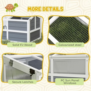Terrario para Reptiles, Hábitat para Tortugas de Exterior, 120x55x50cm, Recinto Rectangular de Acrílico Resistente con Bandeja para Uso en Patio - Product Image 2