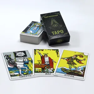 تصميم النمط الأصلي باللغة الروسية بطاقة التارو مخصص للكبار لعبة العرافة النسخة الروسية بطاقات التارو مع دليل