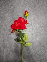 Rose artificielle en soie à tige unique de style français, à 3 têtes et bord festonné, décoration vintage pour la maison, le salon et Noël