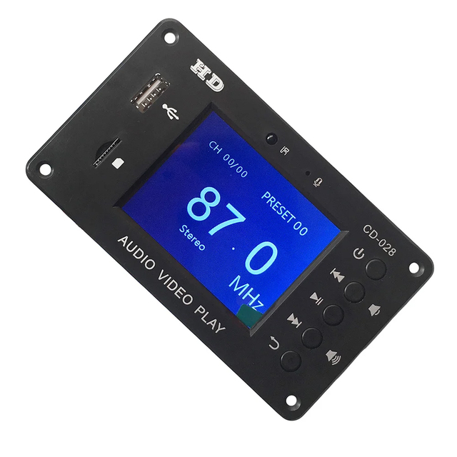 MP3 Decoder Board BT 5.0 Stereo Audio Receiver HD Video Player FLAC WAV APE Decoding FM Radio USB TF for Car Amplifier