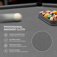 Kit de rechapage professionnel pour tapis de billard gris froid avec 6 bandes prédécoupées