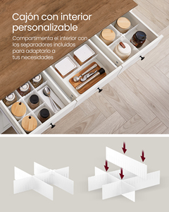 Aparador Estilo Rústico con Cajones y Puertas, Mueble <span class=keywords><strong>de</strong></span> Cocina con Botellero Extraíble para Bar en Casa - Product Image 4