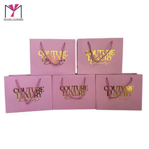 MuYang Custom Luxury Gold Stamp Paperboard Shipping Bag <b>Designed</b> for Hair <b>and</b> Household Products <b>Packaging</b> for Fur Use - Product Image 1
