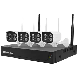 Kit de caméra wifi NVR, 4 canaux, 1080p, Tuya, wi-fi, ensemble de système de sécurité domestique, sans fil, pour la maison,