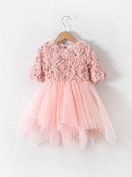 Kleinkind Pailletten und Federn Schicht Tutu Kleid Bequemes Mittel arm Knielang Großhandel Custom 2-8 Jahre Kinder Baumwolle gefüttert Kleid